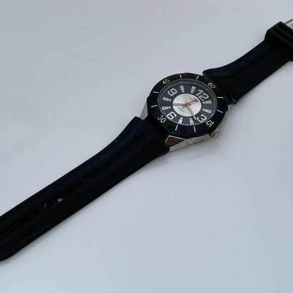 JF J Ferrar Men Watch Black Rubber Band Analog Wrist Watch - Picture 5 of 11